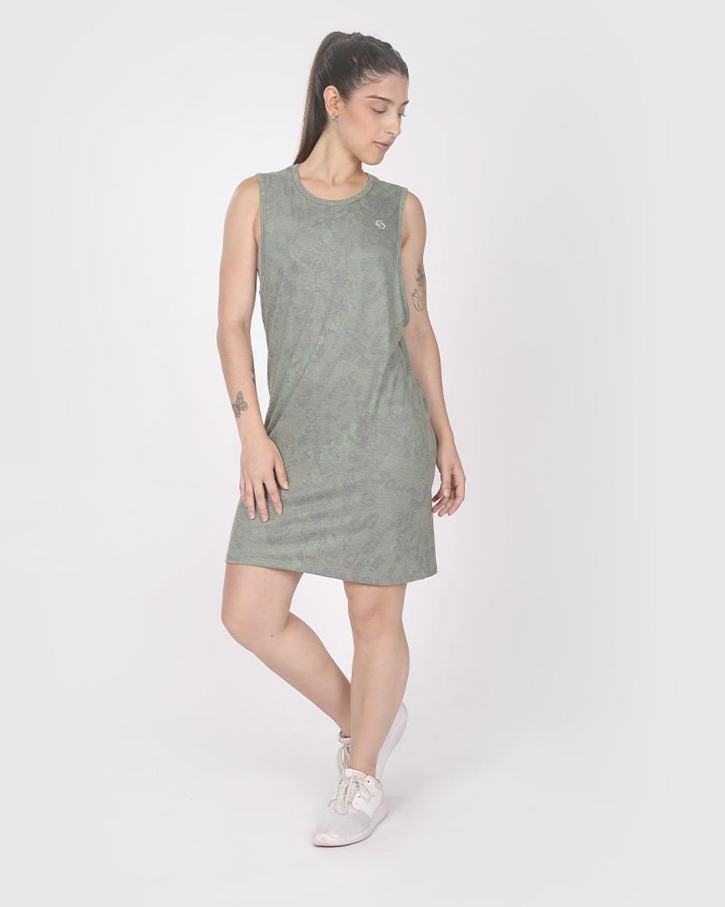 Vestido sudadera de jersey estampado Senda Camo