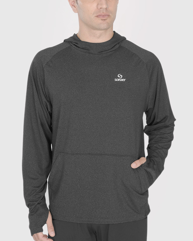 Buzo de poliéster calado gris oscuro melange