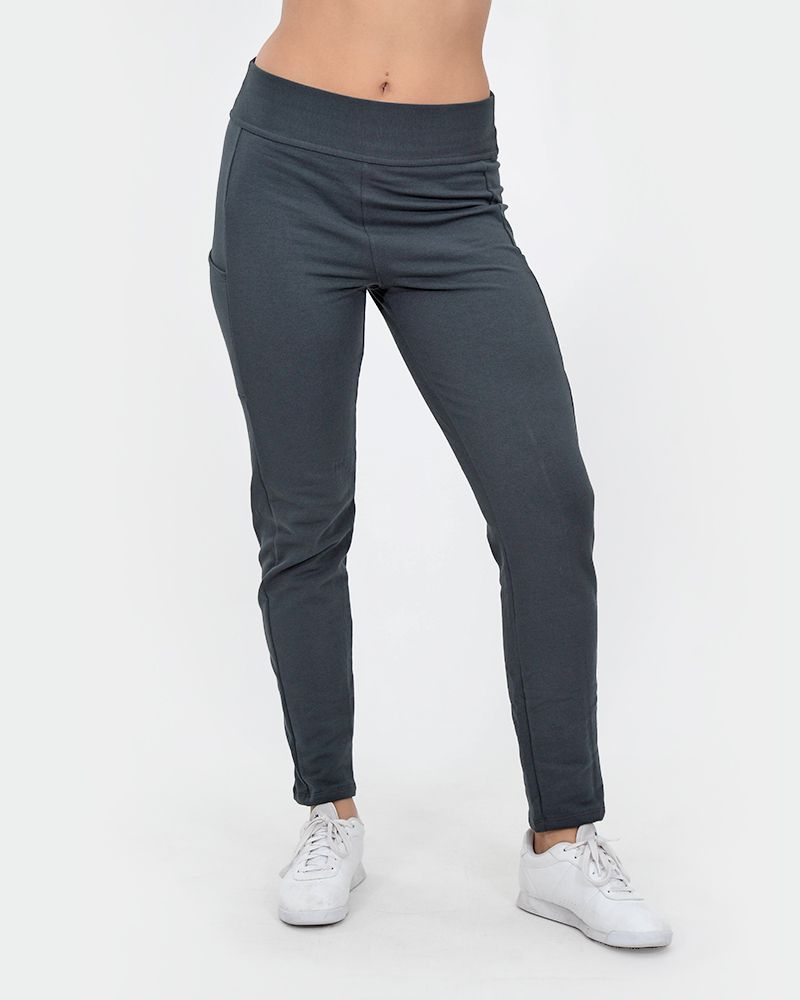 Pantalón de frisa elastizada gris oscuro