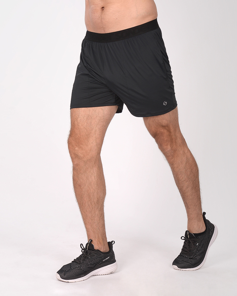 Short de poliéster elastizado negro