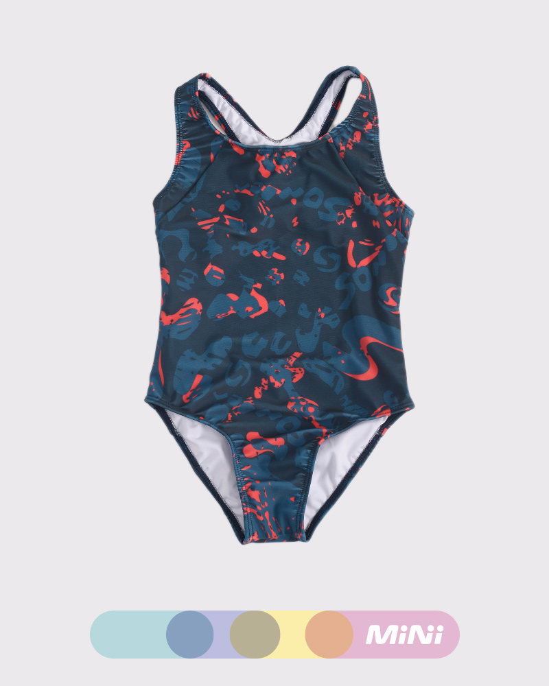 Malla de niña de LYCRA estampada Senda Naranja