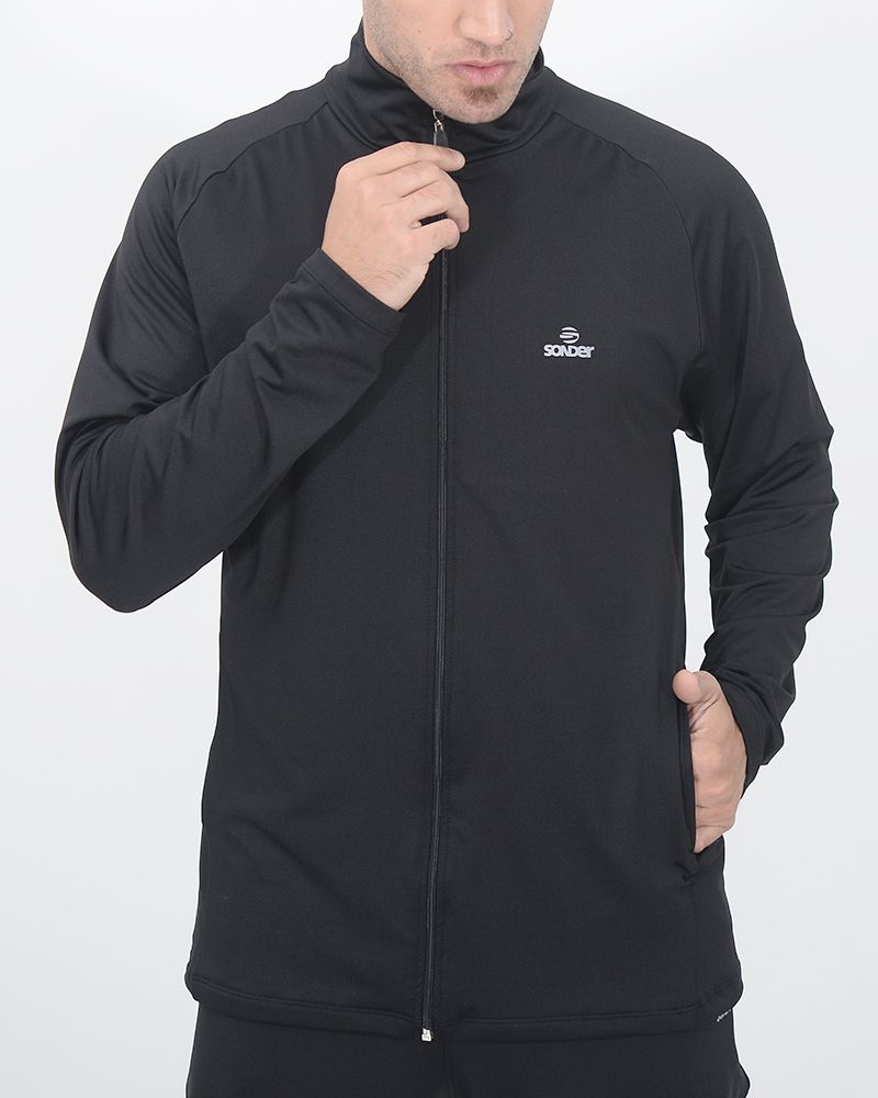 Campera de microfibra frisada negro