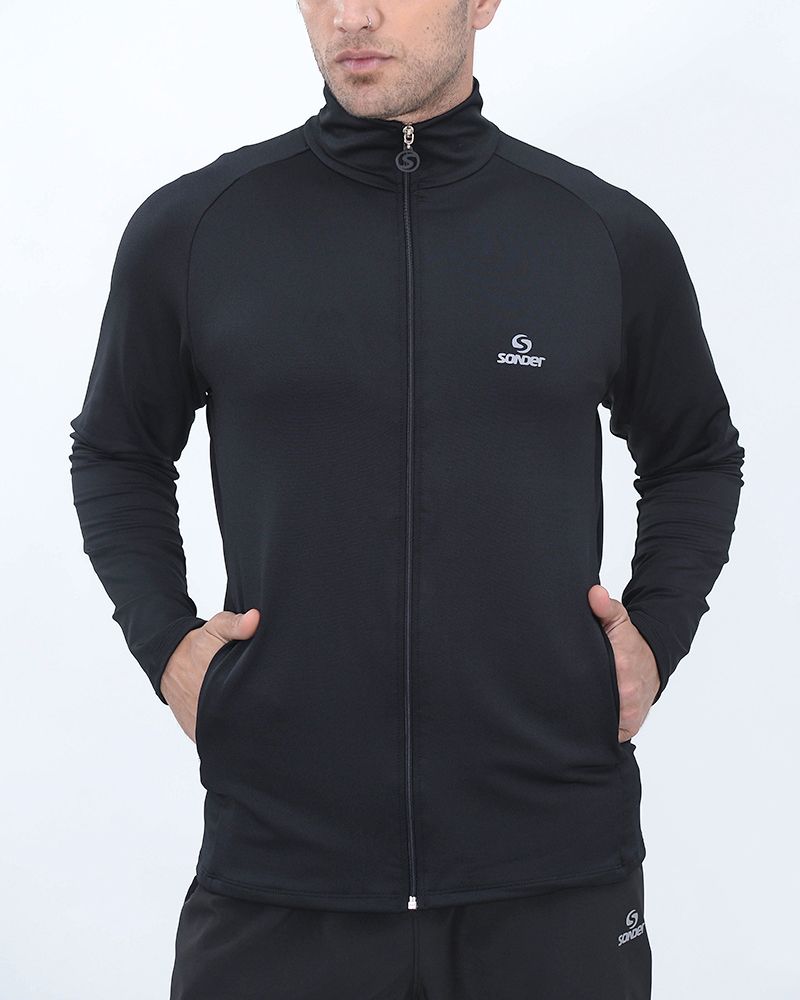 Campera de poliéster elastizado negro