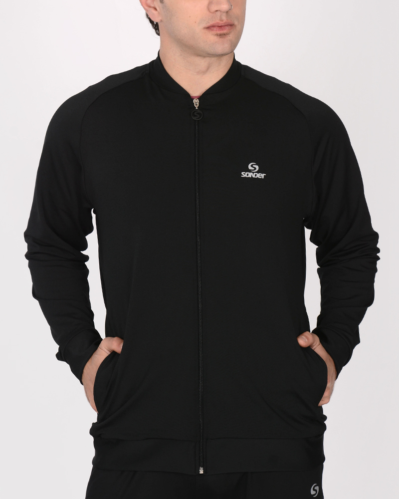 Campera de poliéster elastizado negro
