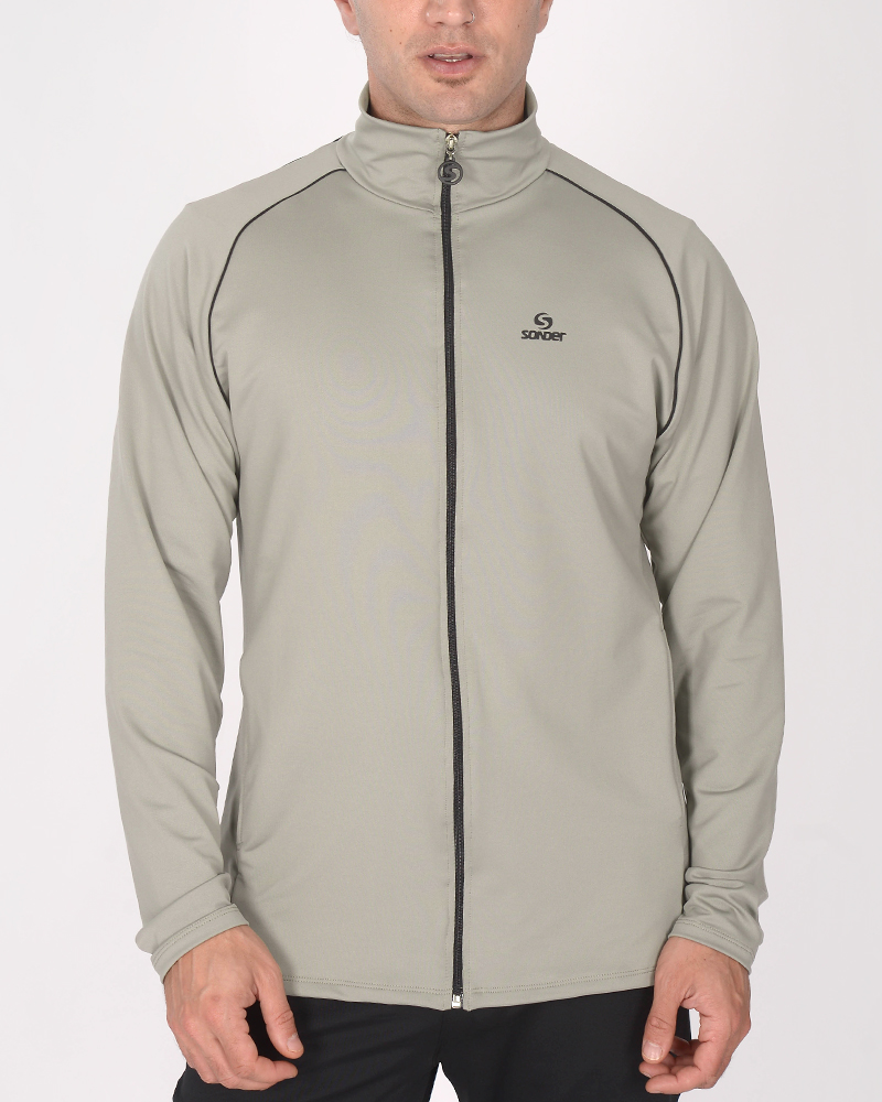 Campera poliéster elastizado cemento grisáceo