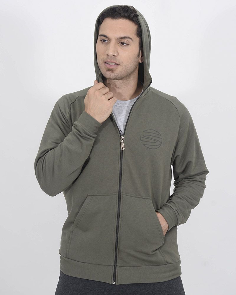 Campera de frisa liviana verde militar