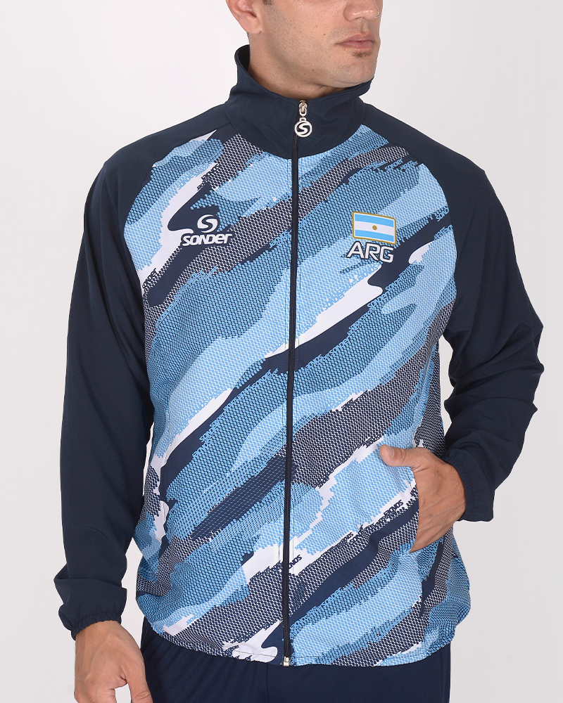 Campera de microfibra estampada Tramo Azul