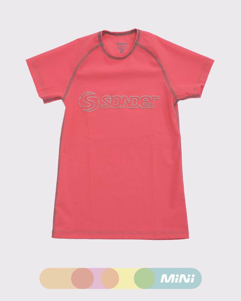 Remera de LYCRA con protección UV coral flúo