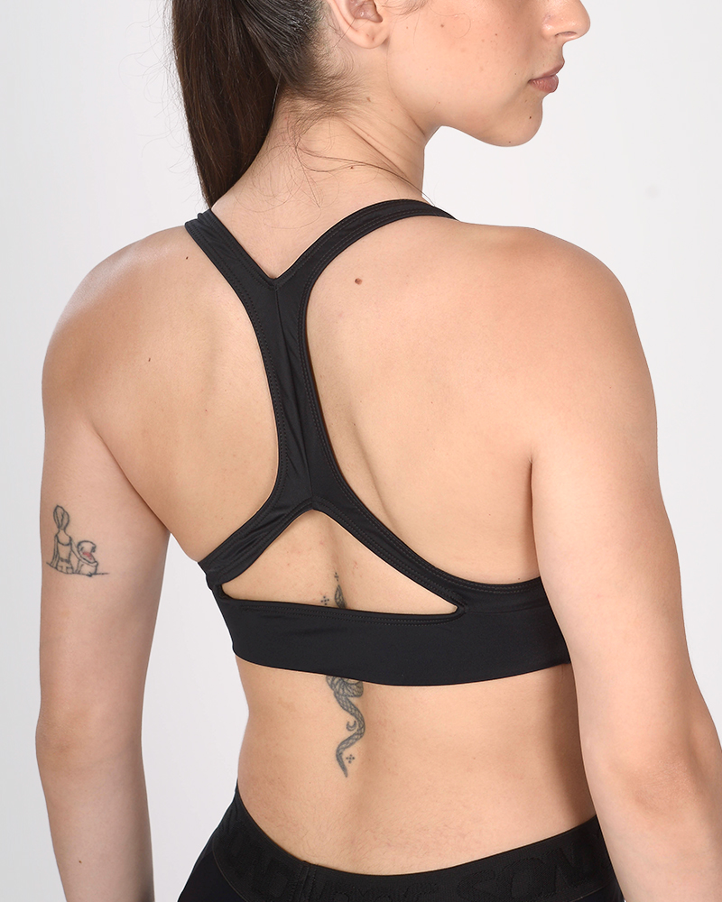 Top de LYCRA satinada negra 