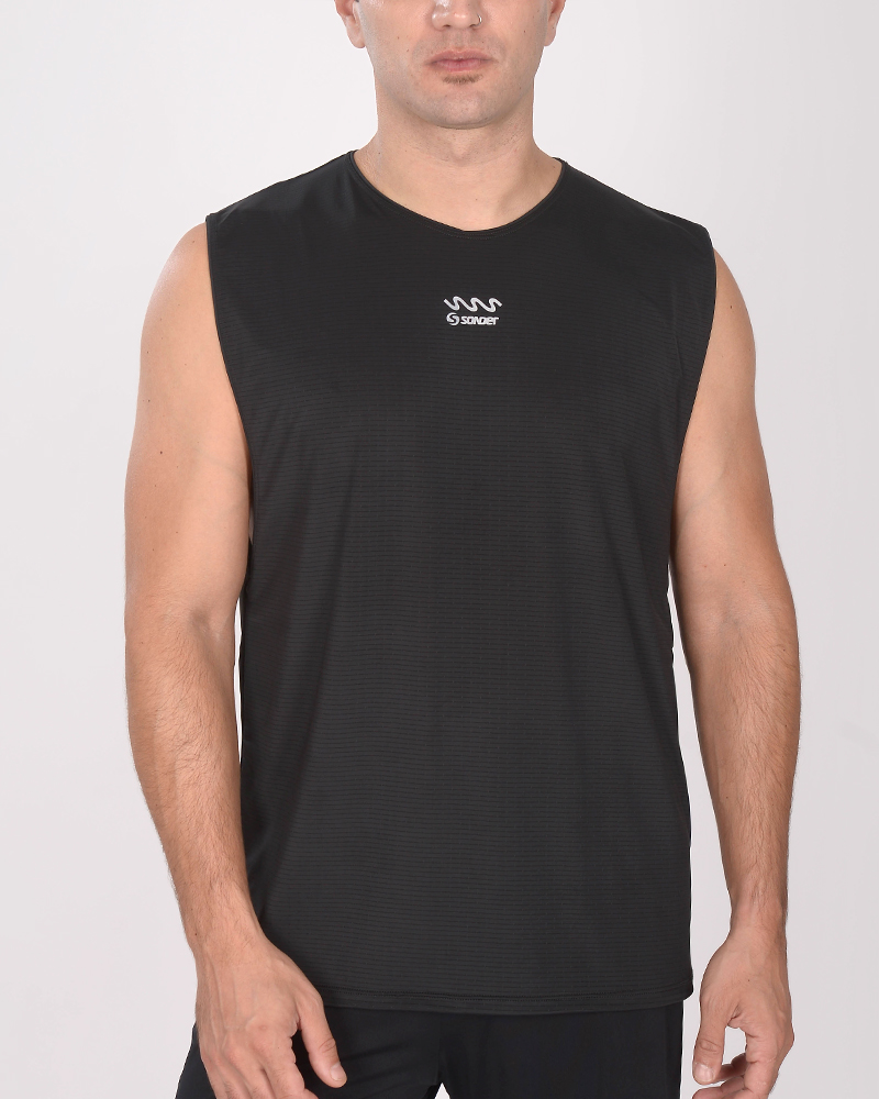 Sudadera de poliéster tramado negro