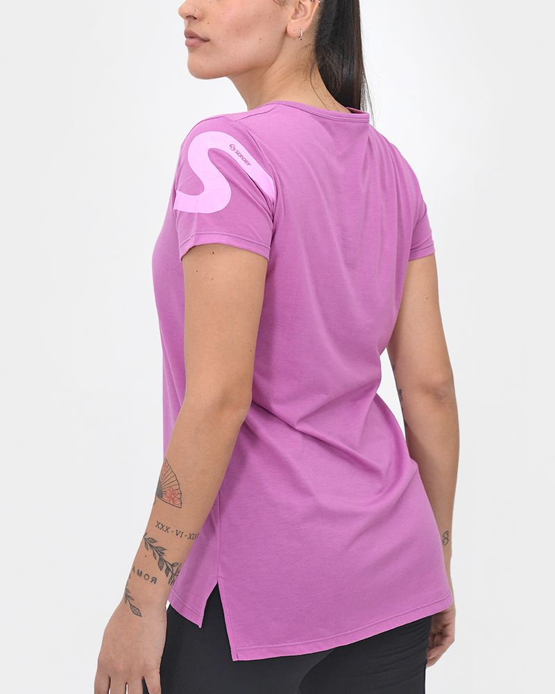 Remera evasé de jersey liviano magenta 