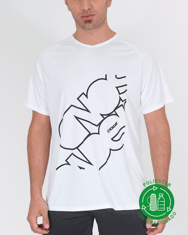 Remera de poliéster reciclado antibacterial blanco