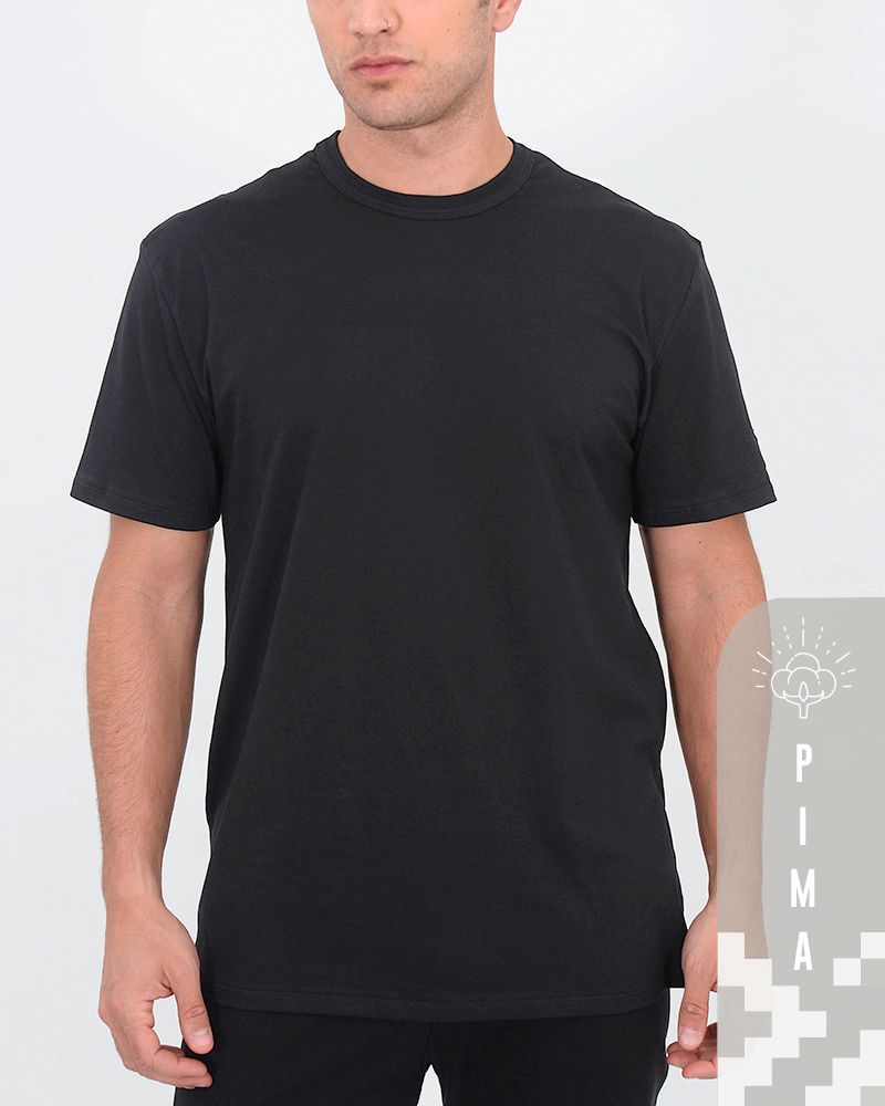 Remera clásica de algodón pima negro