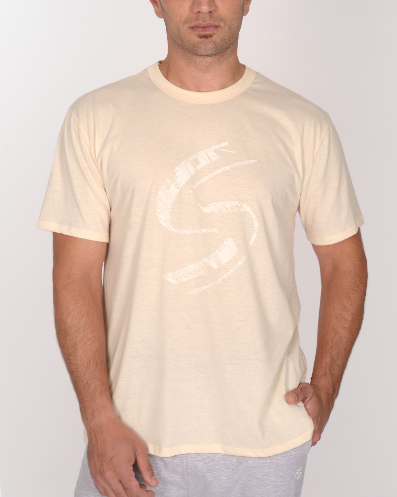 Remera de jersey salmón con estampa