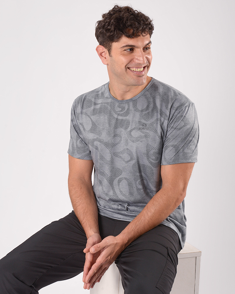 Remera de jersey estampado Sendero Monocromo
