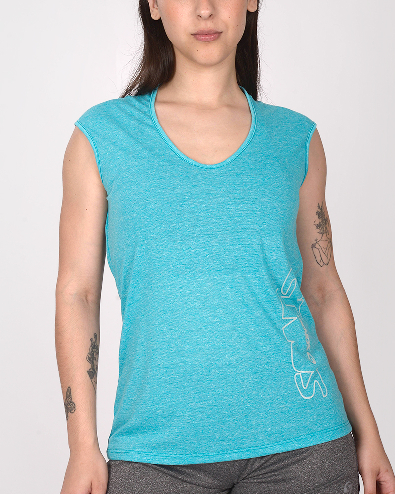 Musculosa de jersey fantasía turquesa Musculosa de jersey fantasía turquesa