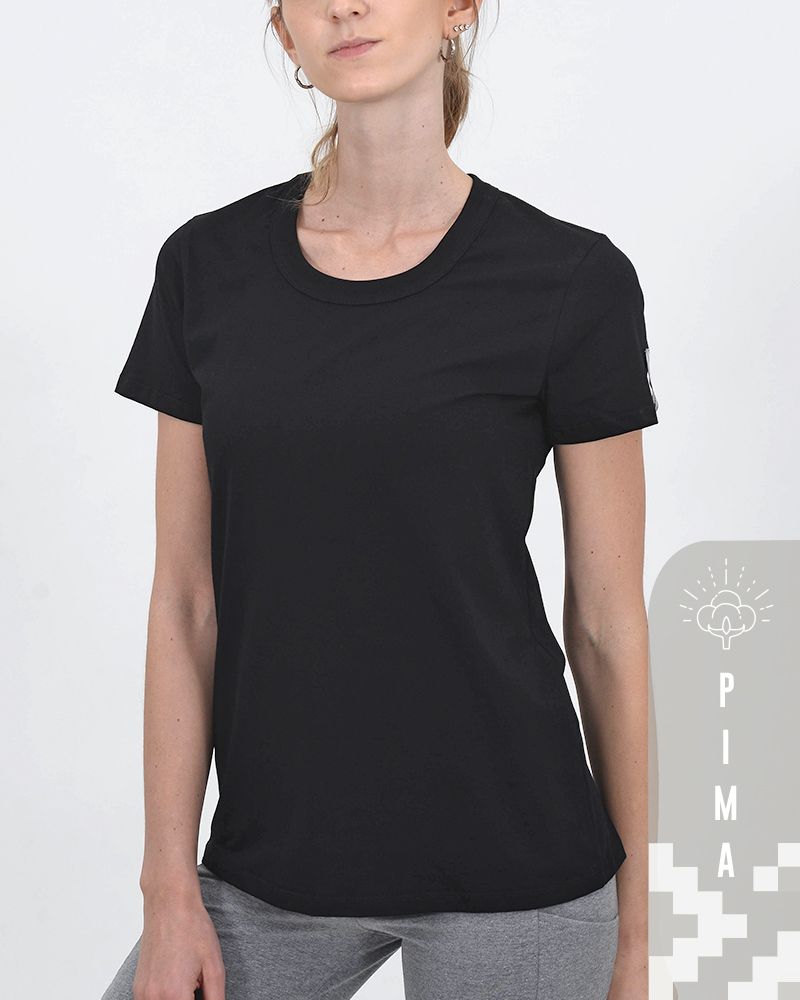 Remera de algodón pima negro