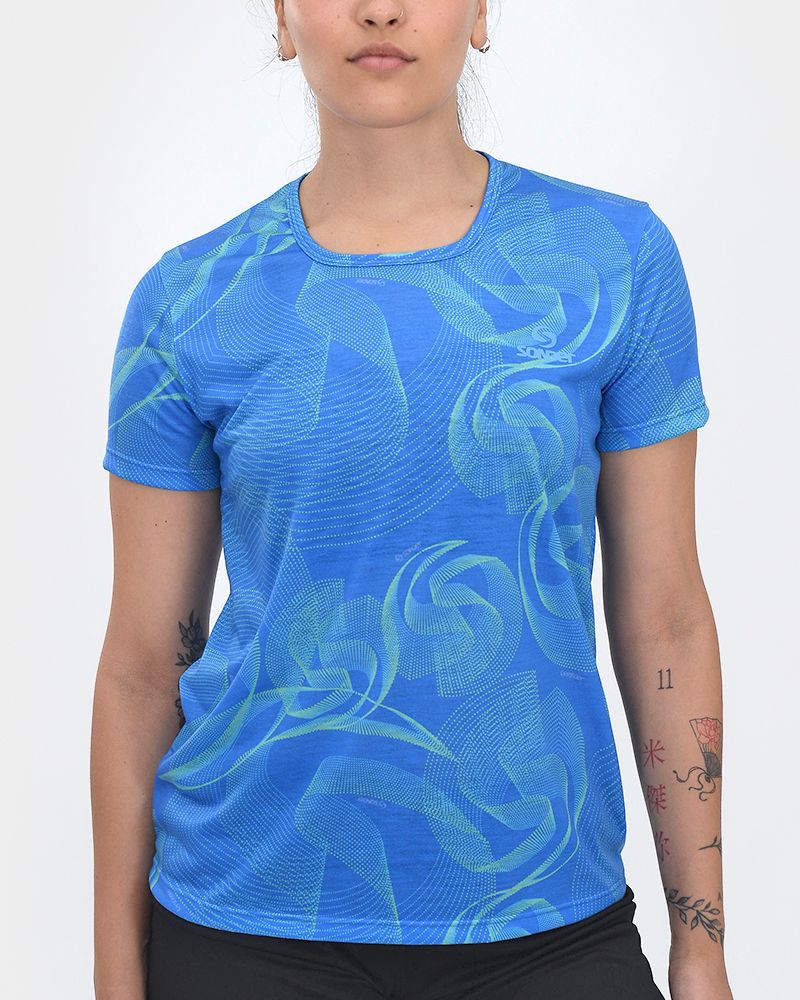 Remera de jersey spun estampado infinito azul