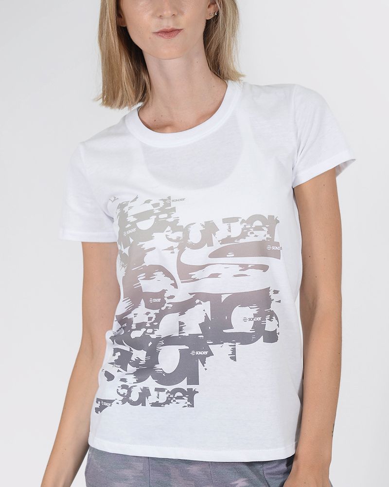 Remera de jersey blanca con estampa