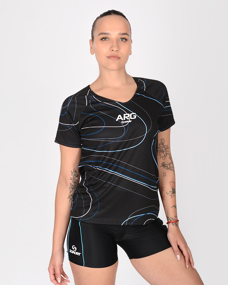 Remera de poliéster estampado Retro ARG