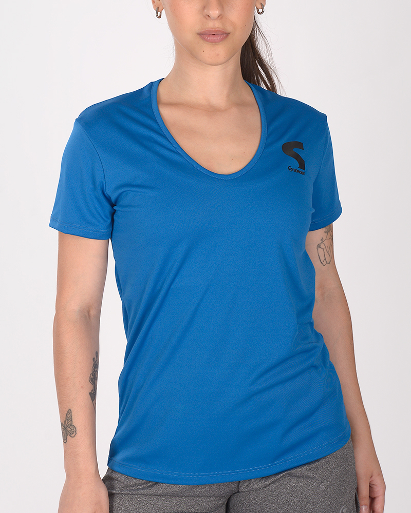 Remera de poliéster neodry azul índigo