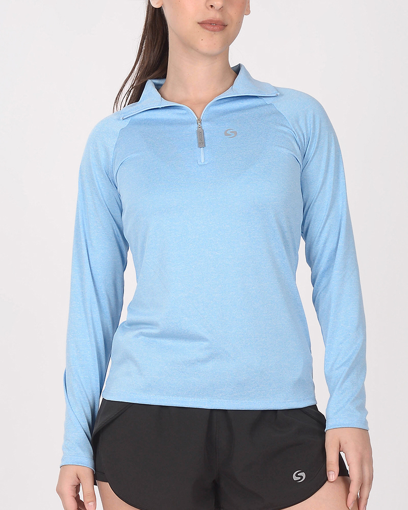 Buzo deportivo de microfibra elastizada celeste