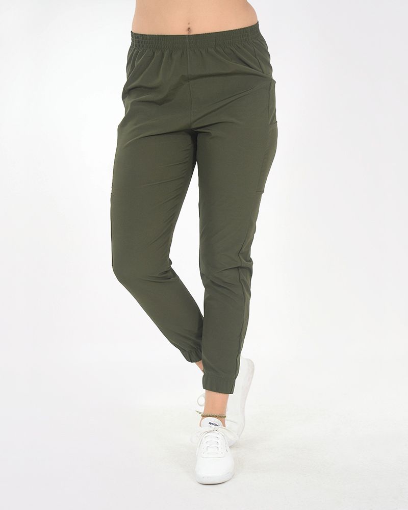 Pantalón de microfibra elastizada verde