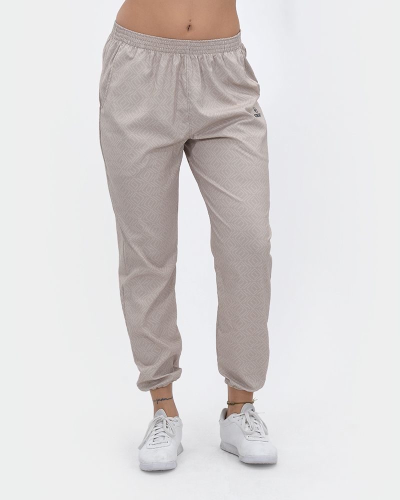 Pantalón de microfibra estampada caqui