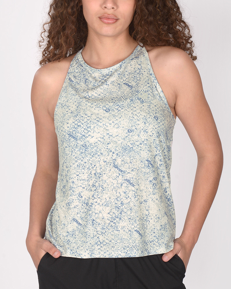 Musculosa con escote alto de jersey estampado Granizado Visón