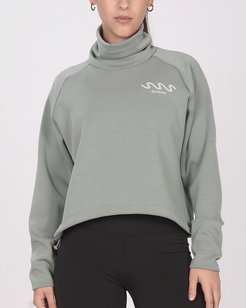 Buzo holgado abrigado gris acero