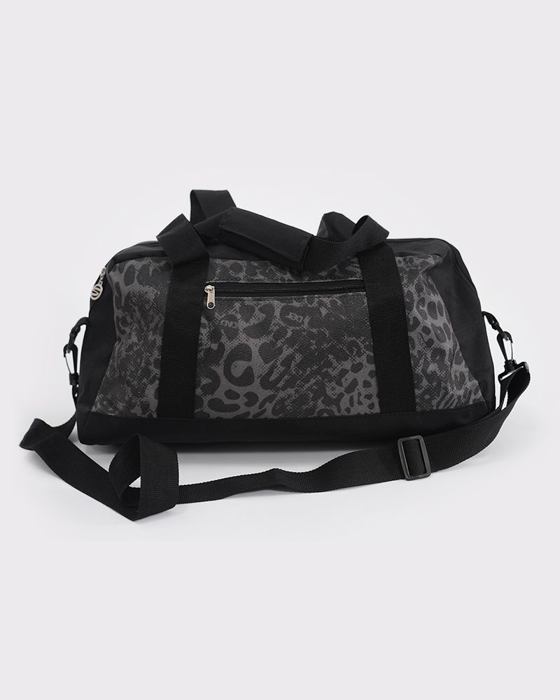 Bolso deportivo dama estampado animal negro