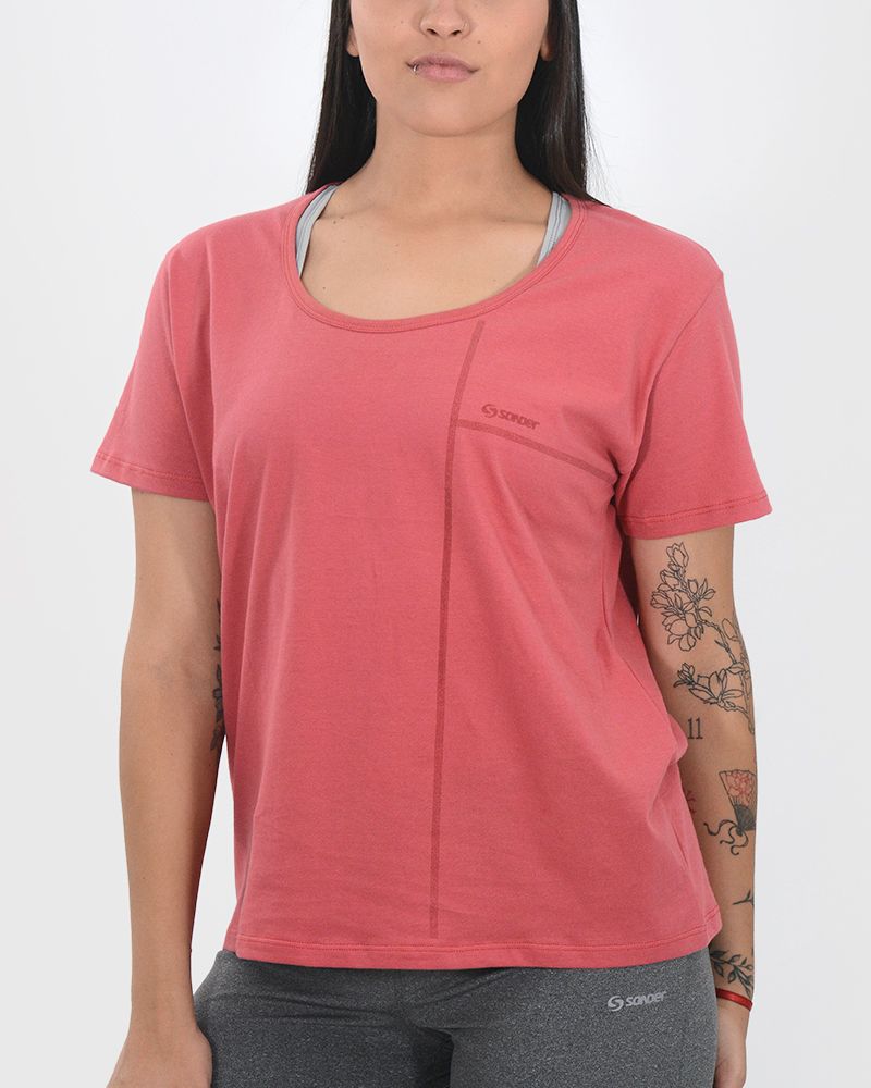 Remera corta y suelta de jersey rojo