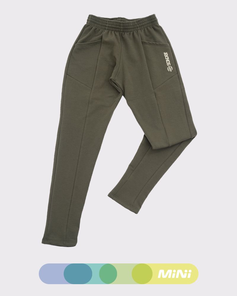 Pantalón chupin de niño de frisa liviana verde militar