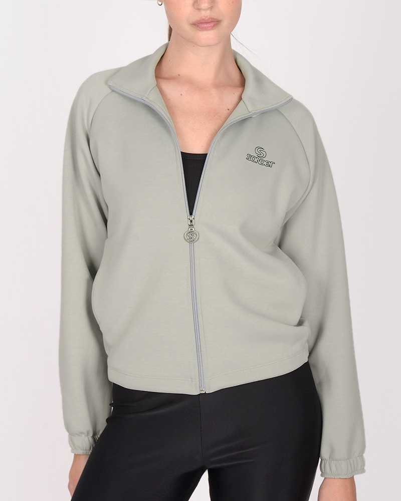 Campera holgada de abrigo gris clara