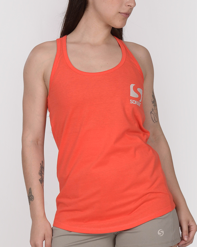 Musculosa sueltade jersey rojo coral