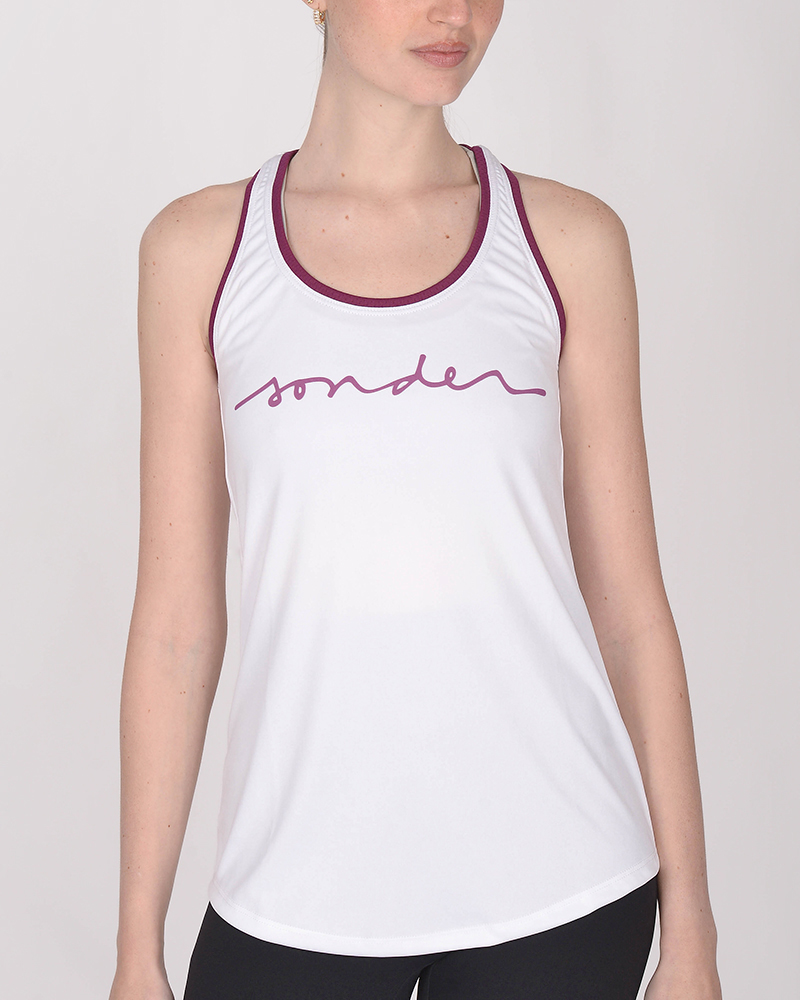 Musculosa competición de poliéster reciclado Neodry blanca combinada