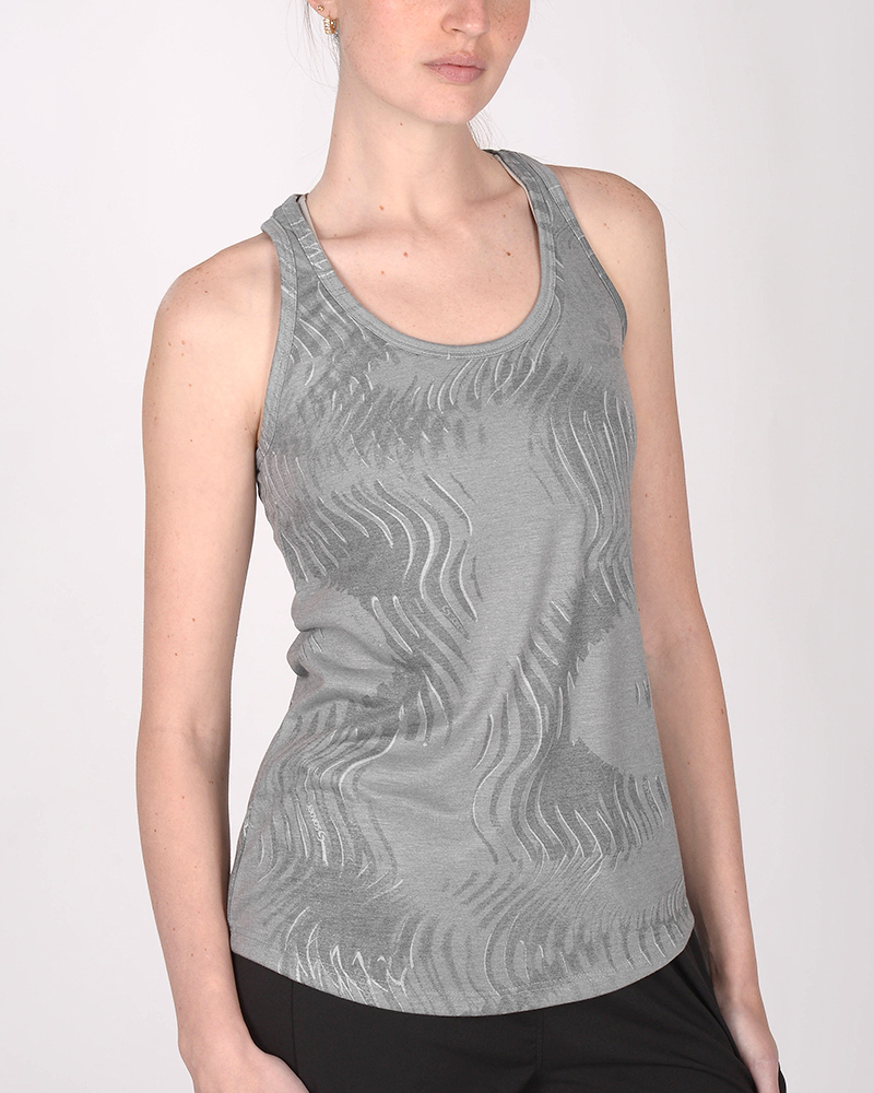 Musculosa suelta de jersey estampado Cauce Gris
