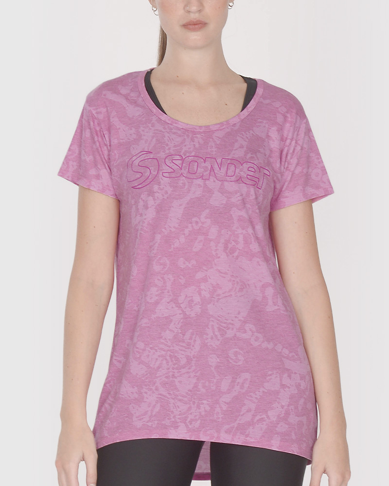 Remerón de jersey estampado Senda Fucsia